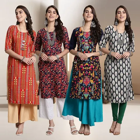 Fancy Crepe Kurtis for Women Pack Of 4