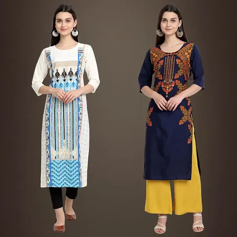 Stylish Fancy Crepe Kurtis Pack Of 2