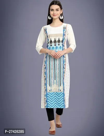 Stylish White Crepe Stitched Kurta For Women-thumb0