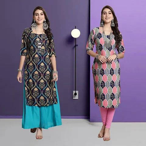 Fancy Rayon Kurtis For Women Pack Of 2