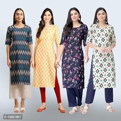 Women Stylish Crepe Straight Kurta