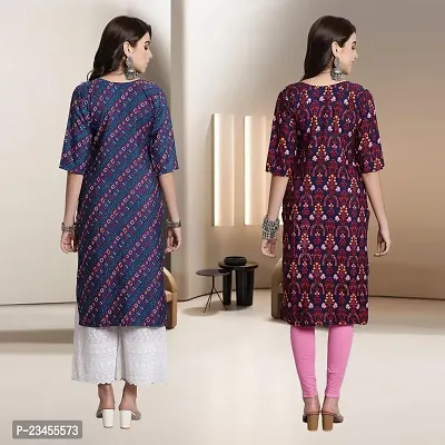 Fancy Rayon Kurtis For Women Pack Of 2-thumb2