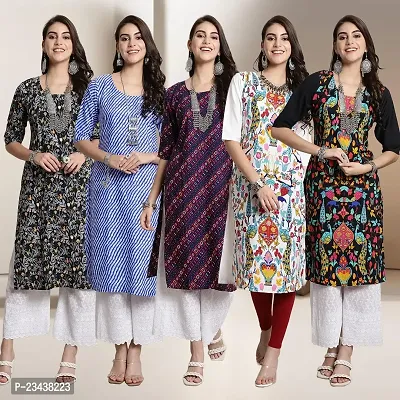 Fancy Crepe Kurtis For Women Pack Of 5-thumb0