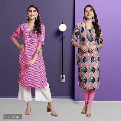 Fancy Crepe Kurtas For Women Pack Of 2-thumb0