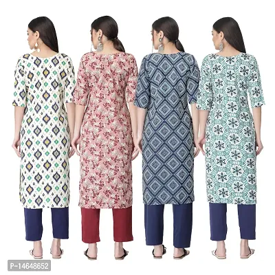 New Crepe Combo Printed Kurtis For Women Pack Of 4-thumb2