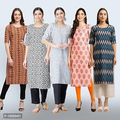 Women Stylish Crepe Printed Staright Kurta