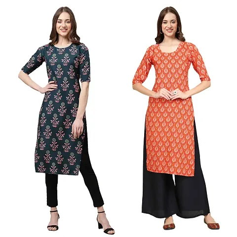 Stylish Crepe Printed Kurti - Pack of 2