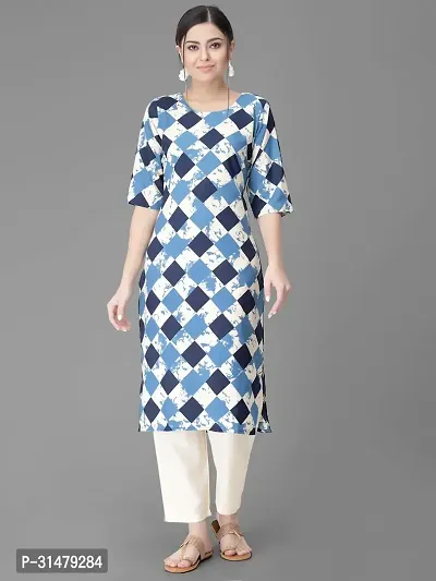 Stylish Crepe Printed Straight Kurta With Pant Set For Women-thumb2