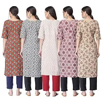 New Crepe Printed Kurtis Combo For Women Pack Of 5-thumb1