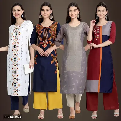 Fancy Crepe Kurtis for Women Pack Of 4-thumb0