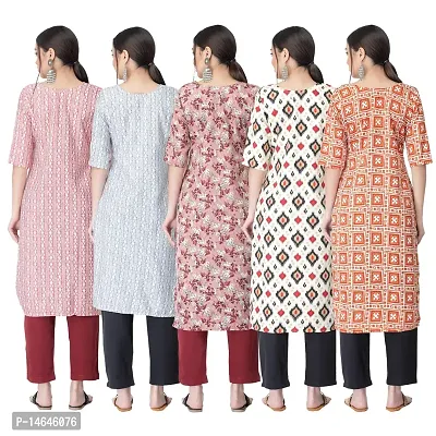 New Crepe Printed Kurtis Combo For Women Pack Of 5-thumb2