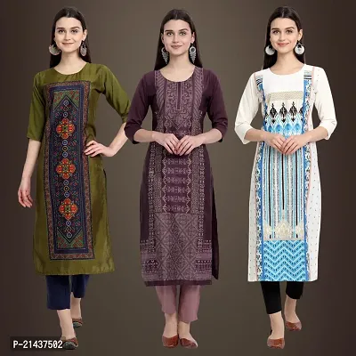 Fancy Crepe Kurtis for Women Pack Of 3-thumb0