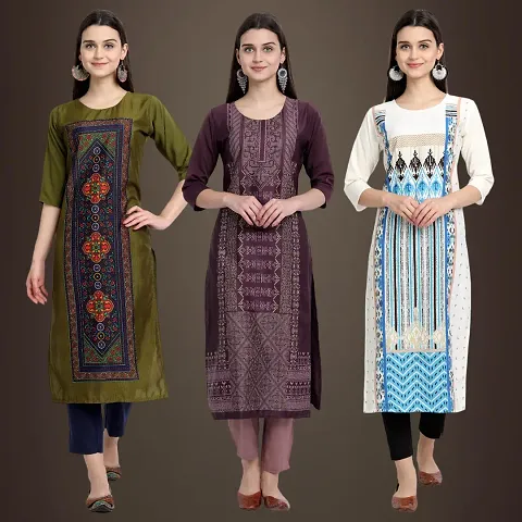 Stylish Fancy Crepe Kurtis Pack Of 3