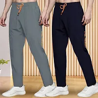 Stylish Multicoloured Lycra Regular Track Pants For Men Pack Of 2-thumb2