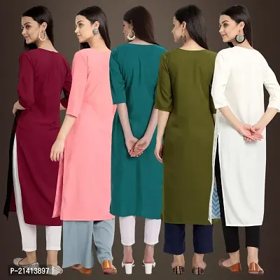 Fancy Crepe Kurtis For Women Pack Of 5-thumb2