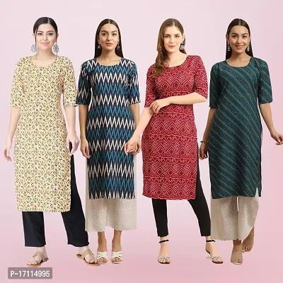 Women Stylish Crepe Printed Straight Kurta-thumb0