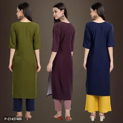 Fancy Crepe Kurtis for Women Pack Of 3-thumb2