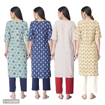 New Crepe Combo Printed Kurtis For Women Pack Of 4-thumb2