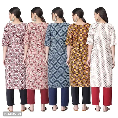 New Crepe Printed Kurtis Combo For Women Pack Of 5-thumb2