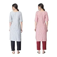 Attarctive Crepe Printed Straight Kurti Combo For Women Pack Of 2-thumb1