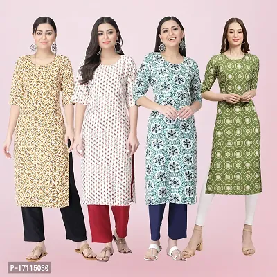 Women Stylish Crepe Printed Straight Kurta