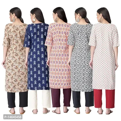 New Crepe Printed Kurtis Combo For Women Pack Of 5-thumb2