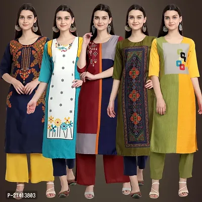 Fancy Crepe Kurtis For Women Pack Of 5-thumb0