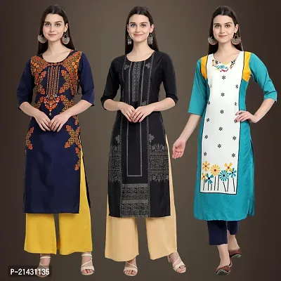 Fancy Crepe Kurtis for Women Pack Of 3-thumb0