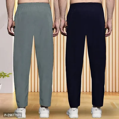 Stylish Multicoloured Lycra Regular Track Pants For Men Pack Of 2-thumb2