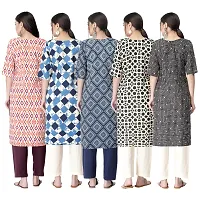 New Crepe Printed Kurtis Combo For Women Pack Of 5-thumb1