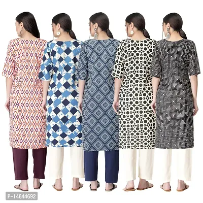 New Crepe Printed Kurtis Combo For Women Pack Of 5-thumb2