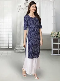 Stylish Blue Crepe Stitched Kurta For Women-thumb2