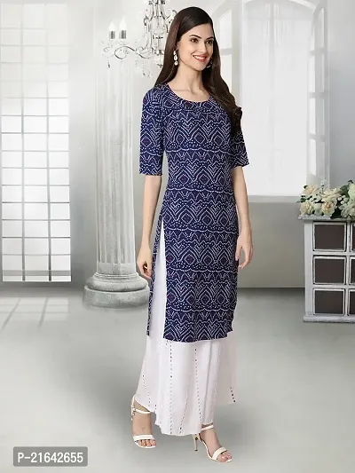 Stylish Blue Crepe Stitched Kurta For Women-thumb3