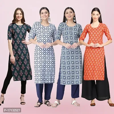 Women Stylish Crepe Printed Straight Kurta-thumb0