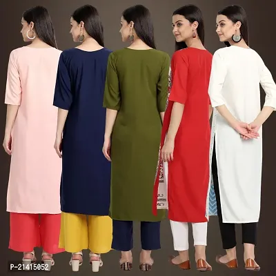 Fancy Crepe Kurtis For Women Pack Of 5-thumb2