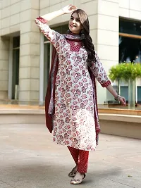 Fancy Cotton Blend Kurta Bottom And Dupatta Set For Women-thumb3