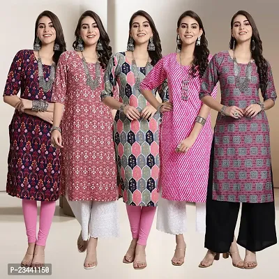 Fancy Crepe Kurtis For Women Pack Of 5-thumb0