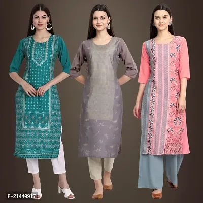 Fancy Crepe Kurtis for Women Pack Of 3-thumb0