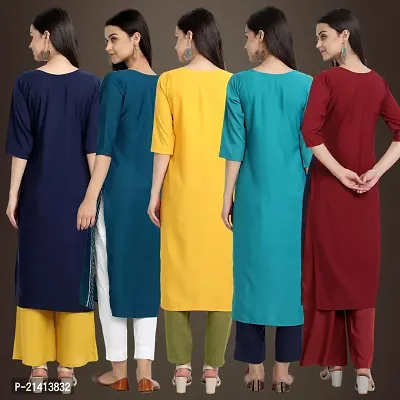 Fancy Crepe Kurtis For Women Pack Of 5-thumb2