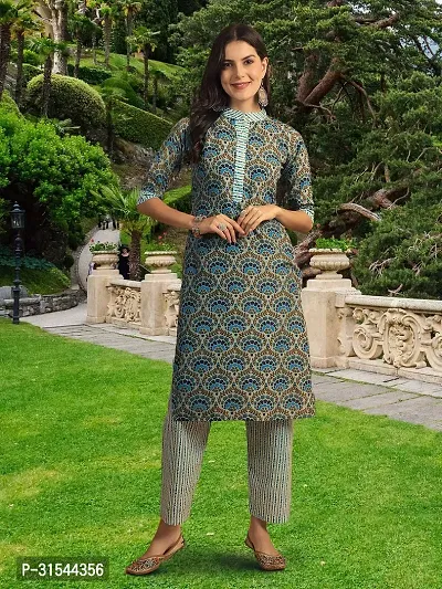 Fancy Cotton Blend Kurta Bottom And Dupatta Set For Women-thumb4