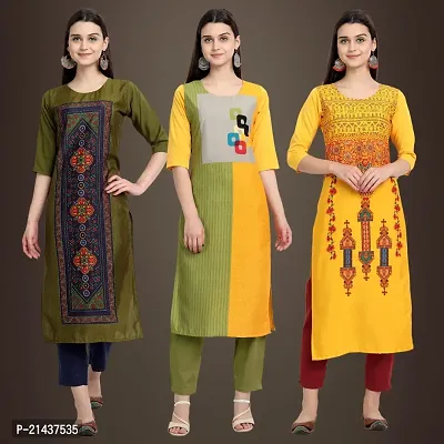 Fancy Crepe Kurtis for Women Pack Of 3-thumb0