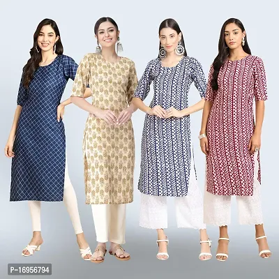 Women Stylish Crepe Straight Kurta