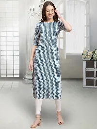 Stylish Blue Crepe Stitched Kurta For Women-thumb1