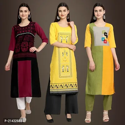 Fancy Crepe Kurtis for Women Pack Of 3