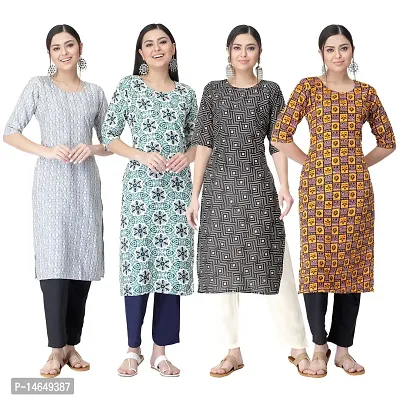 New Crepe Combo Printed Kurtis For Women Pack Of 4