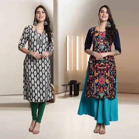 Fancy Rayon Kurtis For Women Pack Of 2