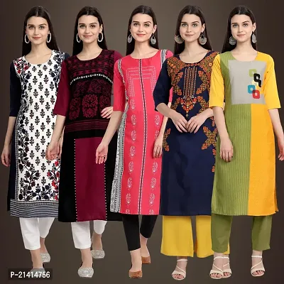 Fancy Crepe Kurtis For Women Pack Of 5-thumb0