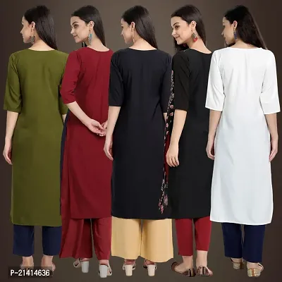 Fancy Crepe Kurtis For Women Pack Of 5-thumb2