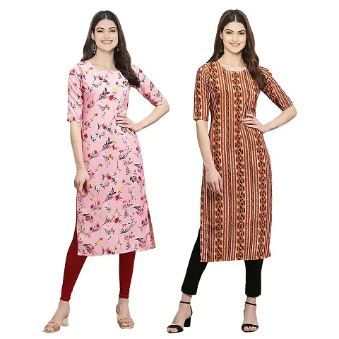 Stylish Crepe Printed Kurti - Pack of 2