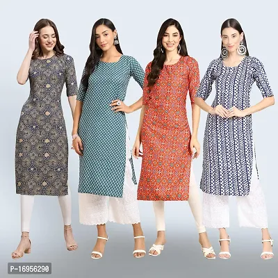 Women Stylish Crepe Straight Kurta